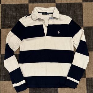 Polo Ralph Lauren Women’s Striped Rugby Dark Navy/White in Size Medium